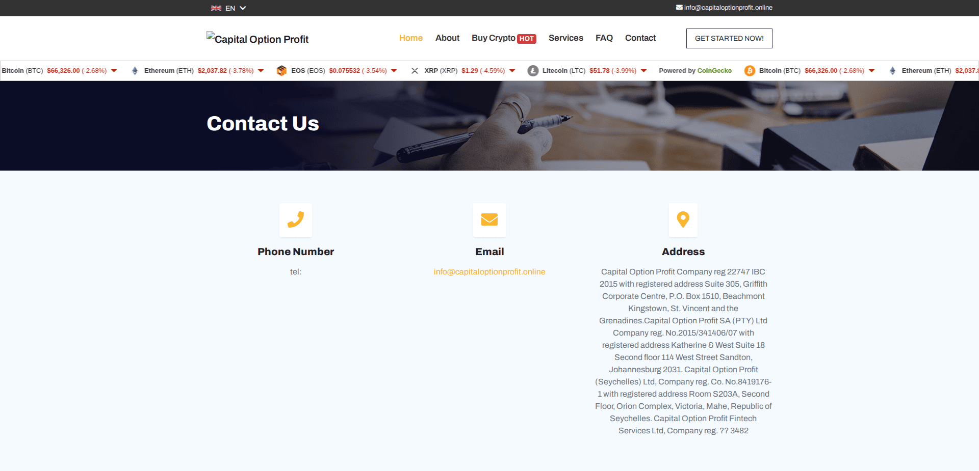 Website screenshot for https://capitaloptionprofit.online/ - 2