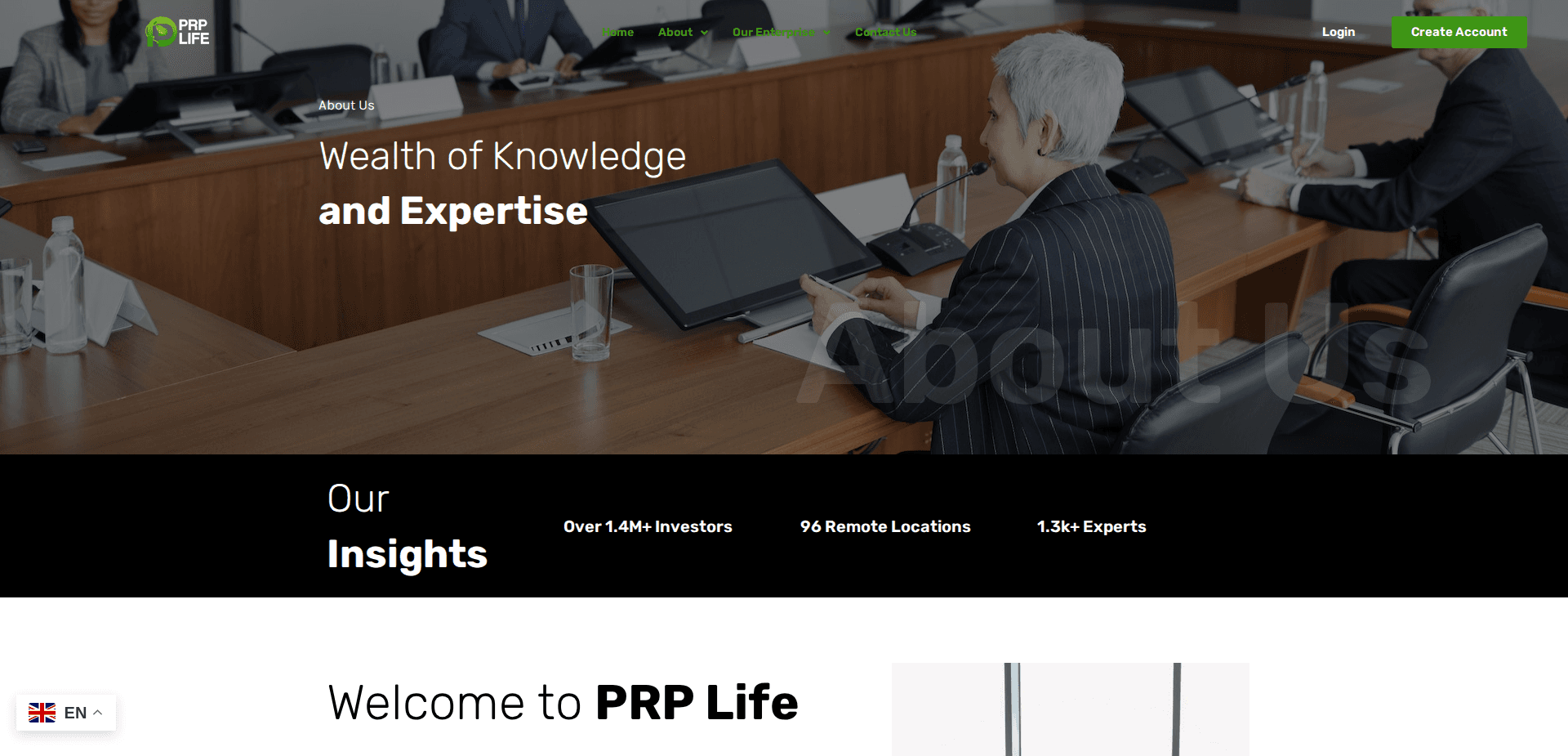 Website screenshot for https://prplife.com/ - 2