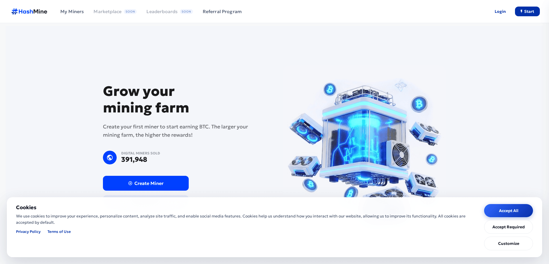 Website screenshot for https://hashmine.org/ - 1