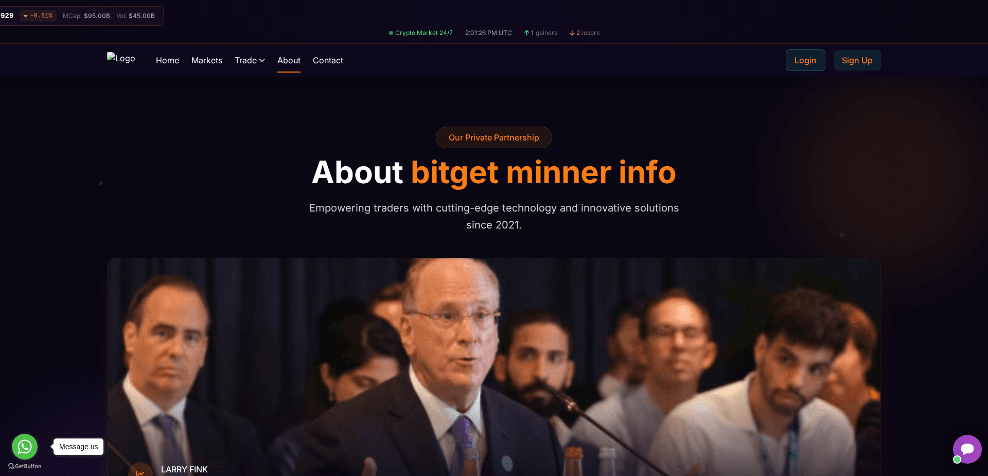 Website screenshot for https://bitgetminner.info/ - 3