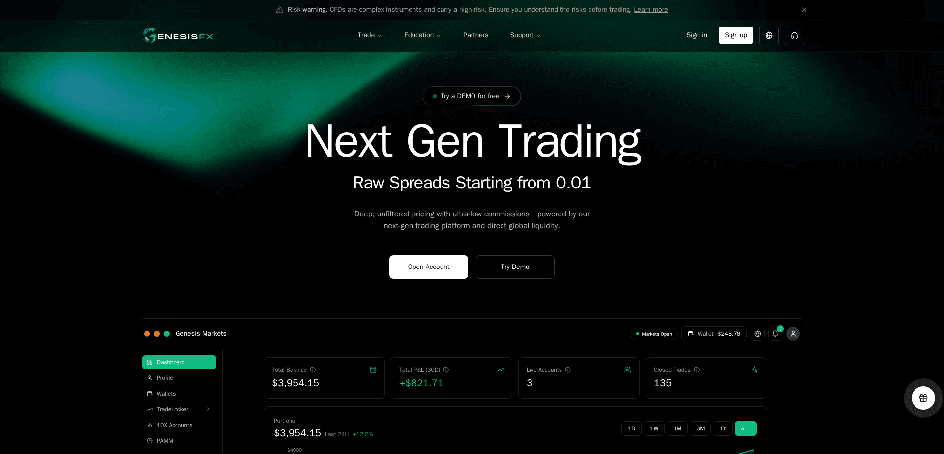 Website screenshot for https://genesisfxmarkets.com/ - 1