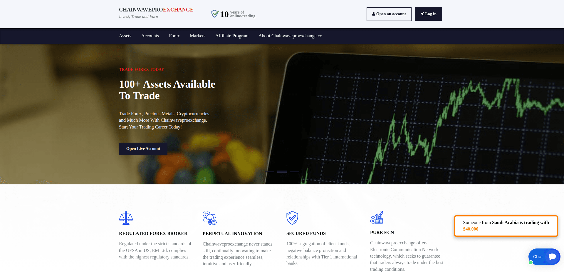 Website screenshot for https://chainwaveproexchange.cc/ - 1