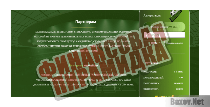Nextgain Финансовая пирамидка