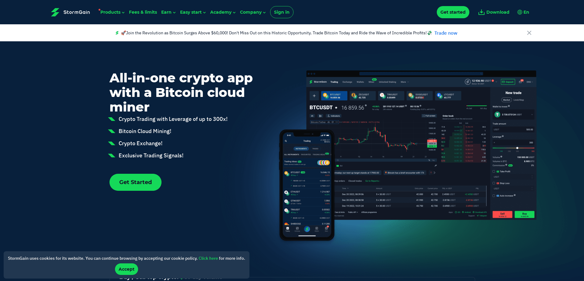 Screenshot for stormgain.com - 1