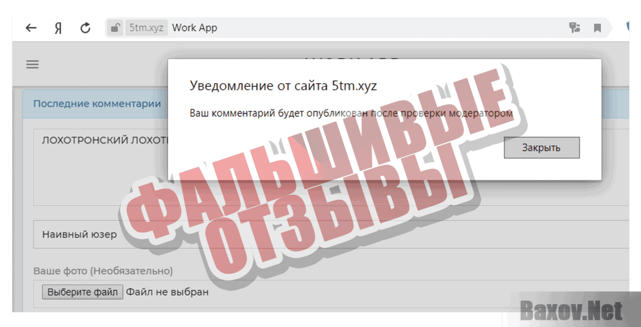 Work App Фальшивые отзывы