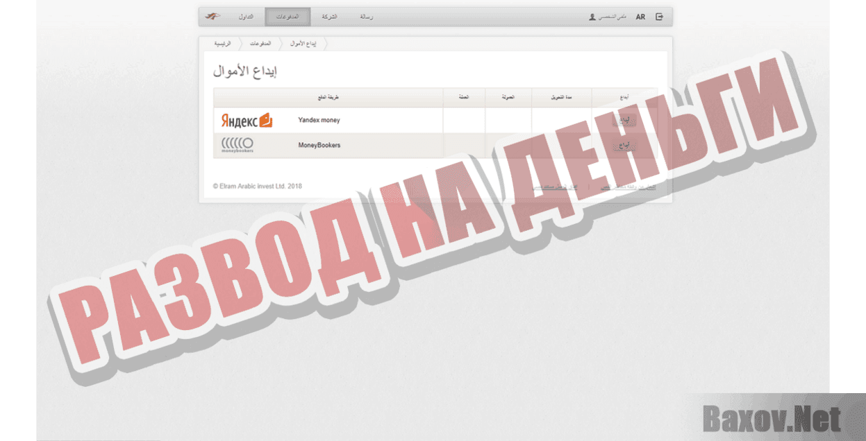 Elram Arabic invest LTD Развод на деньги