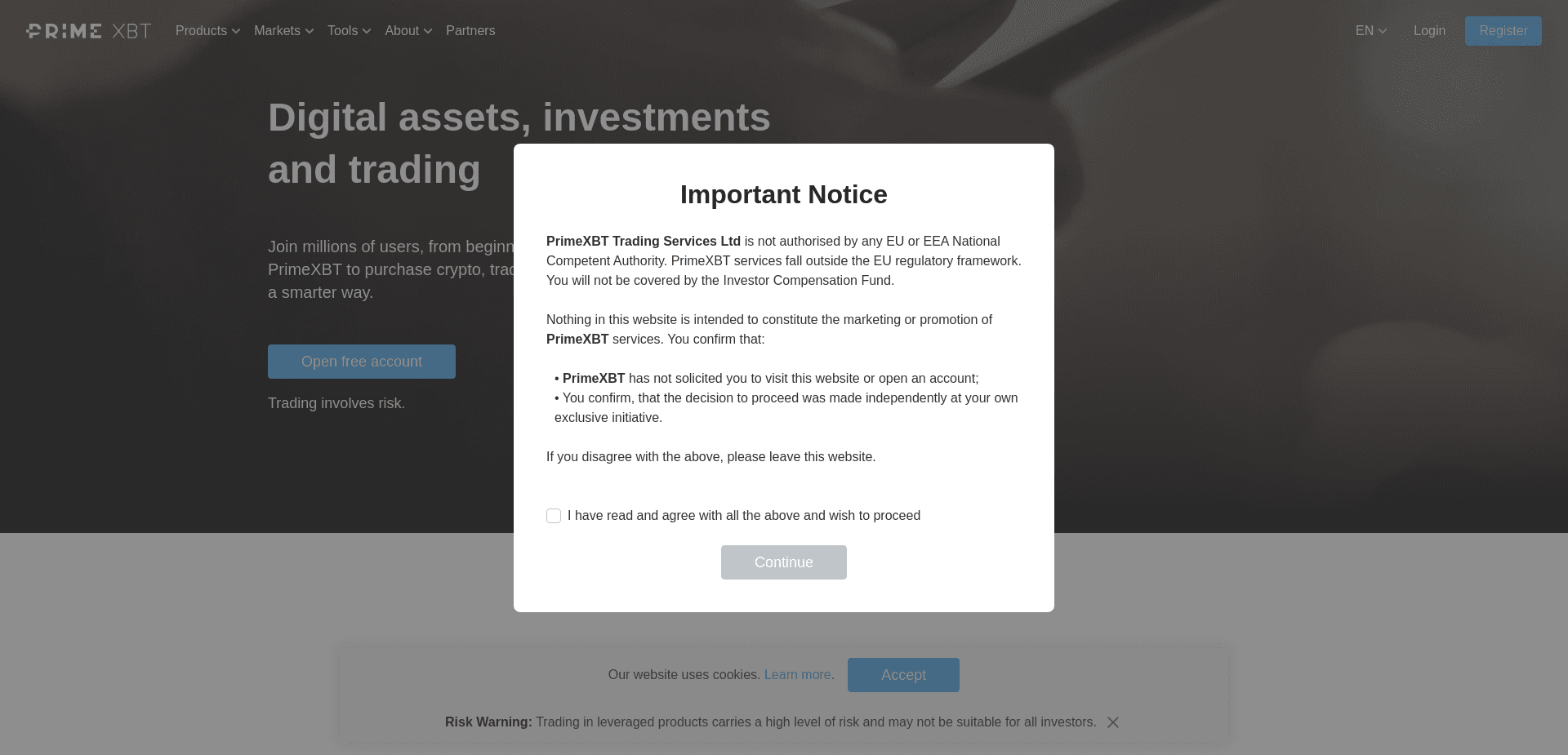 Screenshot for primexbt.com - 0