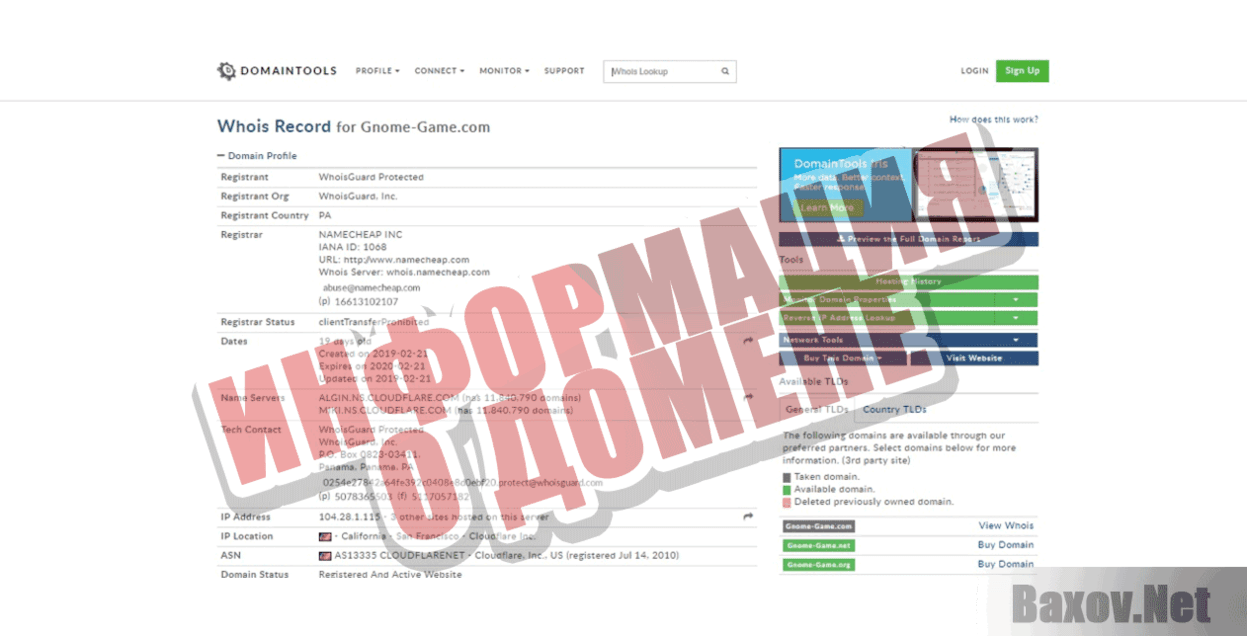 Gnome Game Информация о домене