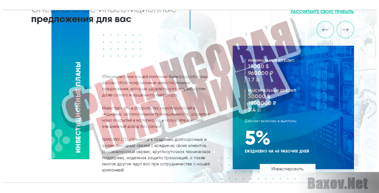 NanoInv INV - Финансовая пирамида