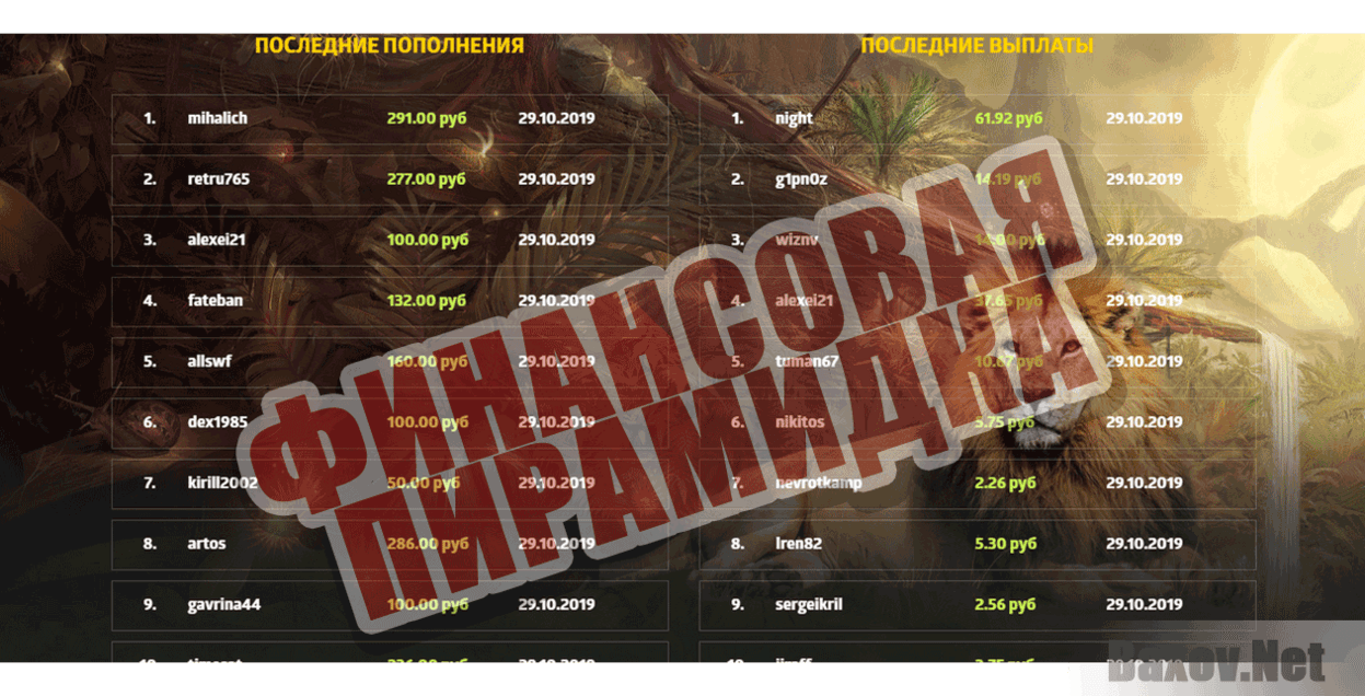 Jungle-Game Финансовая пирамидка