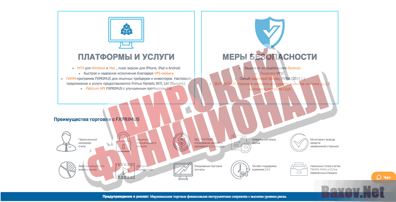 FXPrimus Широкий функционал