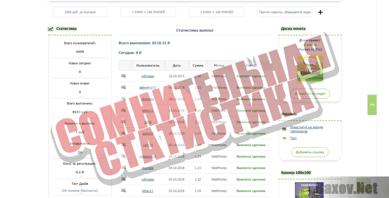 Seo-bux24 Сомнительная статистика