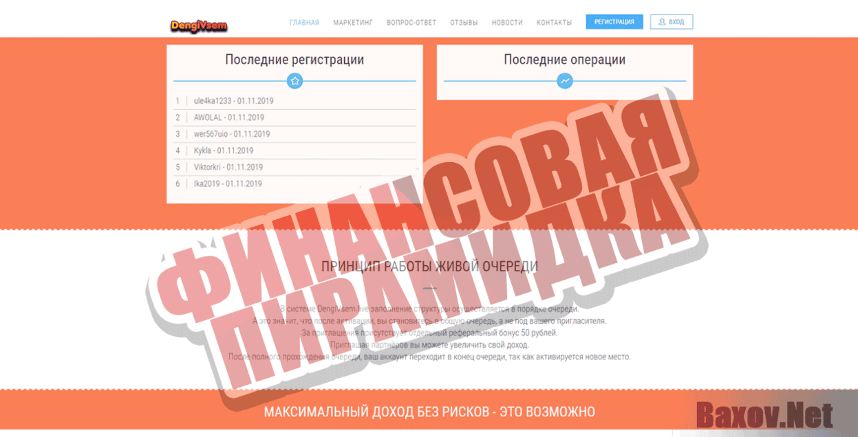 Деньги всем Финансовая пирамидка