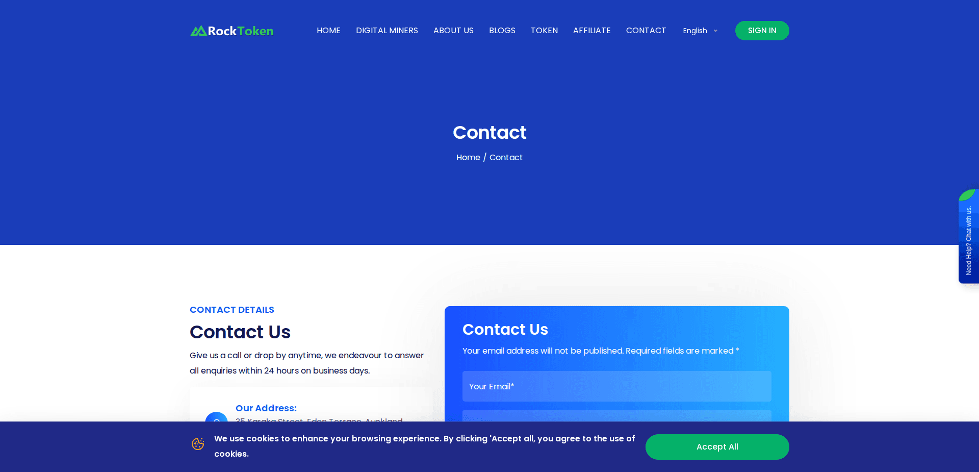 Website screenshot for https://rocktoken.com/ - 2