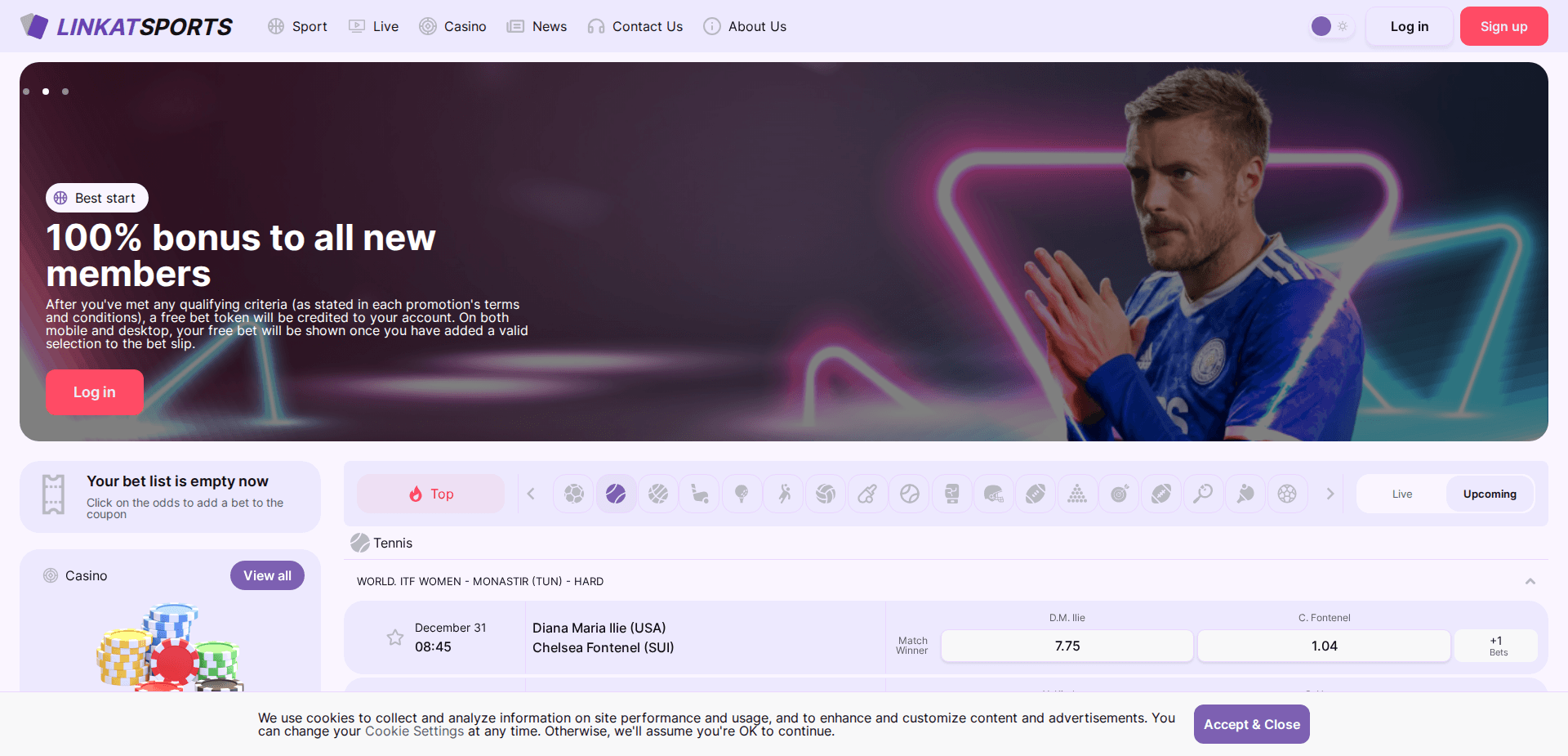 Website screenshot for https://linkatsports.com/ - 1