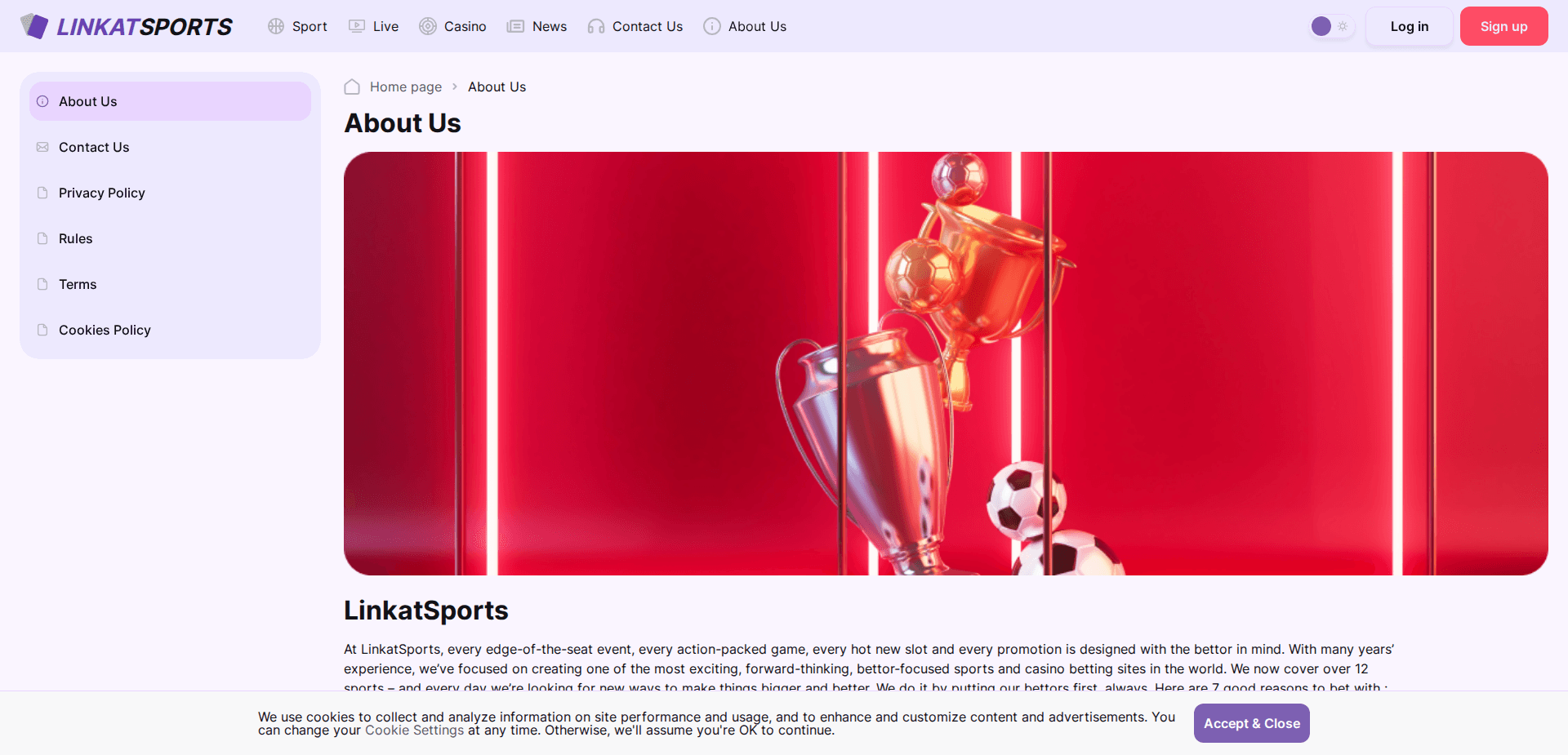 Website screenshot for https://linkatsports.com/ - 2