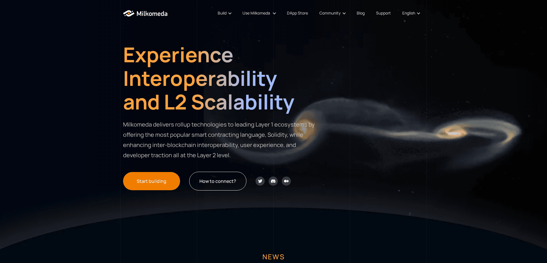 Website screenshot for https://milkomeda.com/ - 1