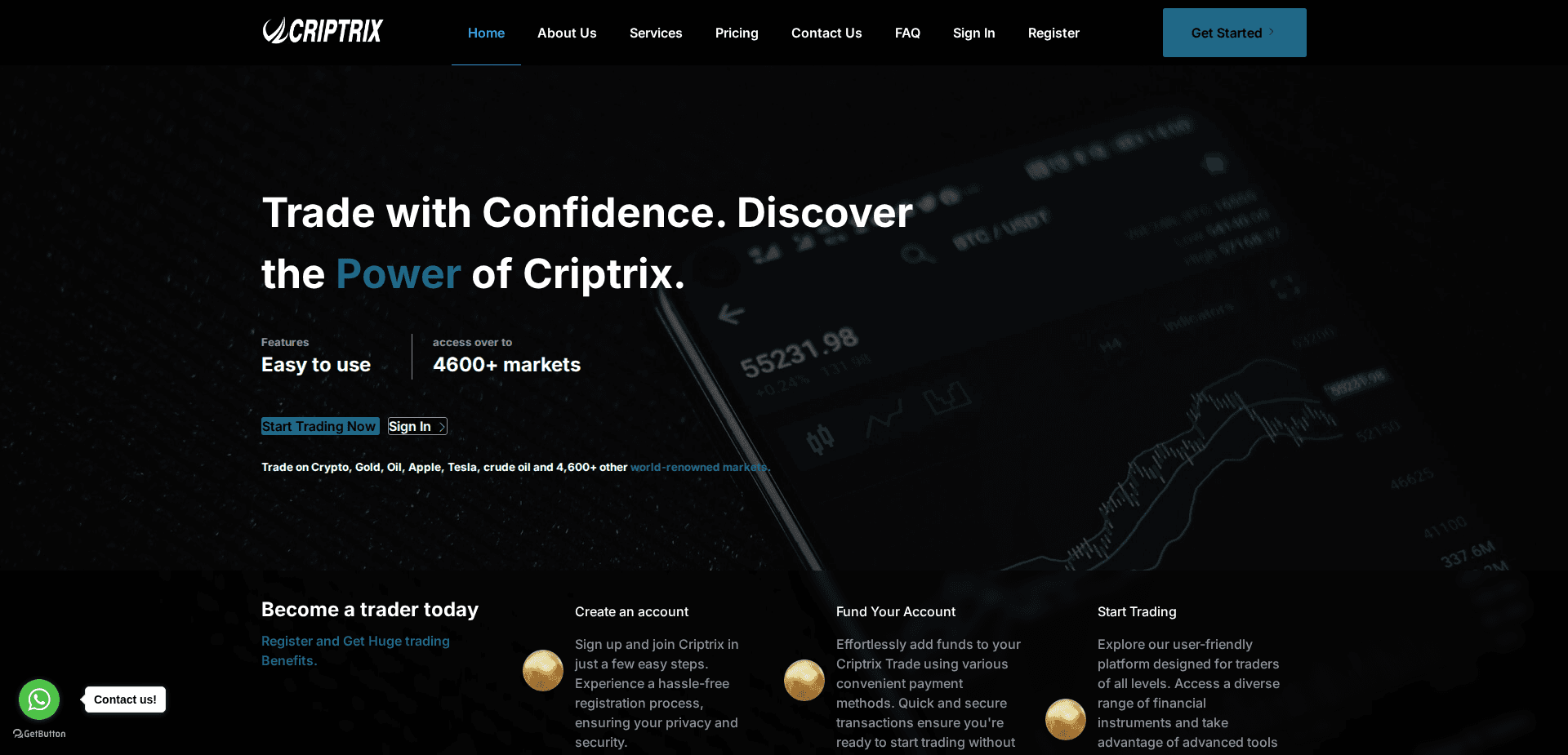 Website screenshot for https://criptrix.com/ - 1
