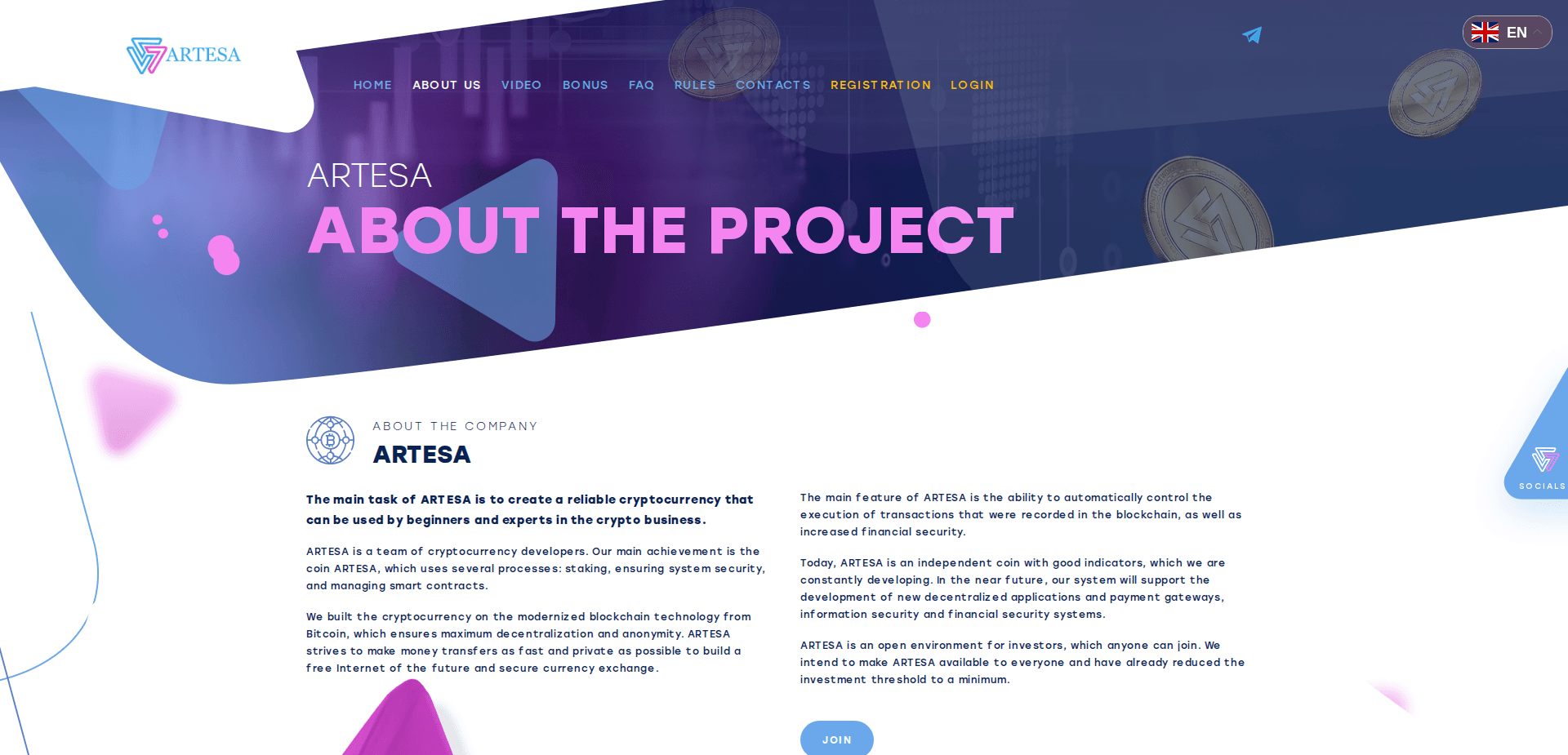 Website screenshot for https://artesa.company/ - 2