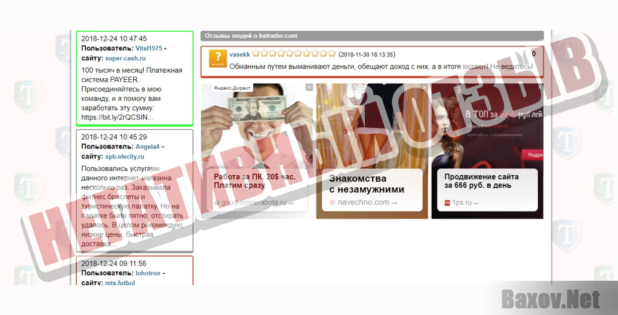BXTrade-НЕГАТИВНЫЙ ОТЗЫВ