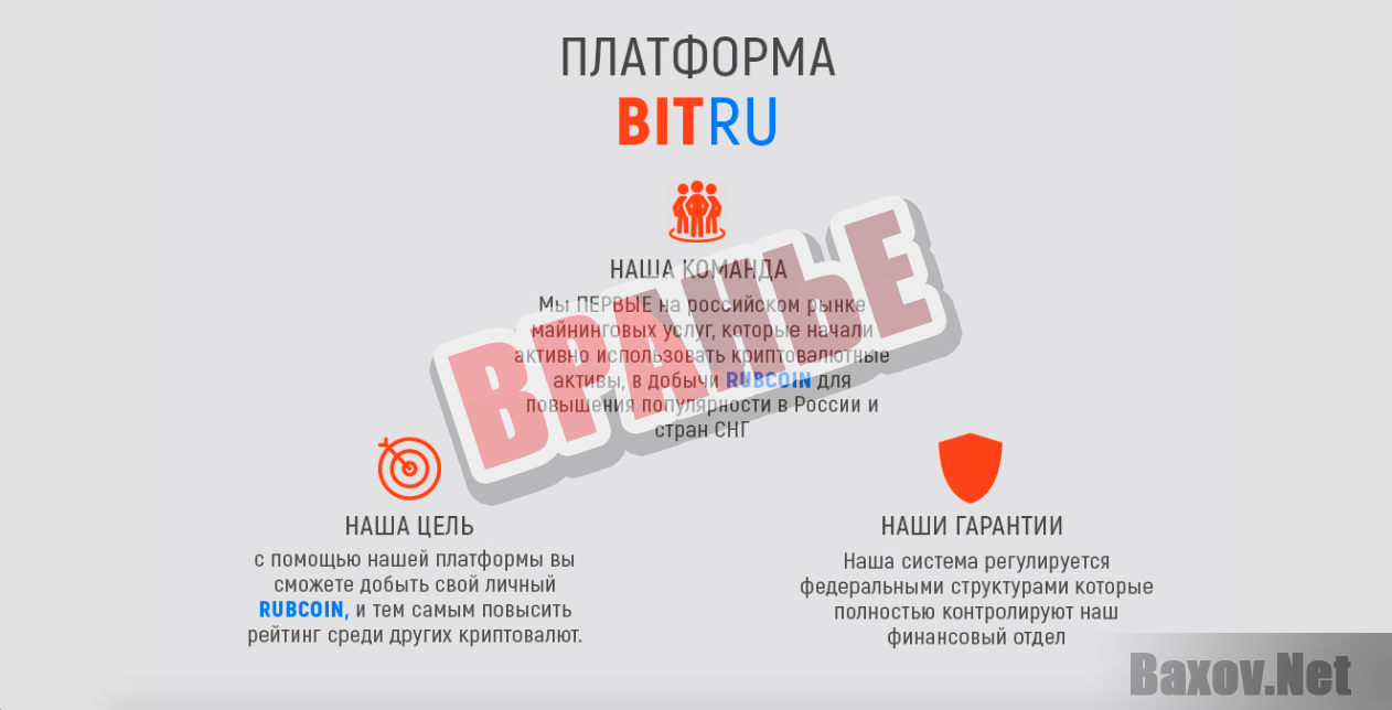 Платформа BitRu и криптовалюта Рубкоин - вранье