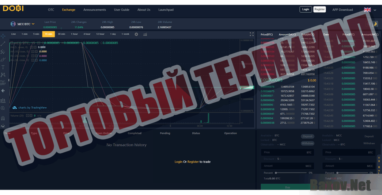 DOBI Trade Digital Asset Exchange Торговый терминал