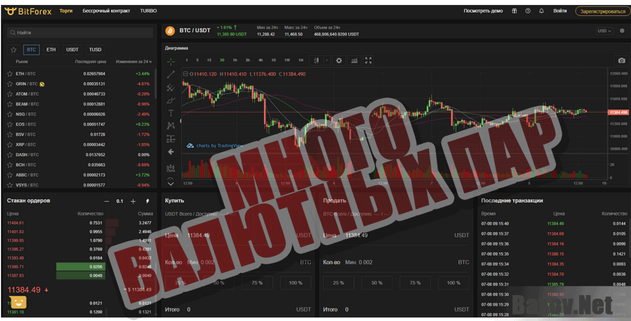 BitForex Много валютных пар