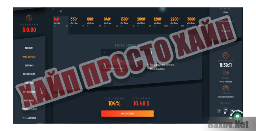 InvExpert LTD Хайп Просто хайп