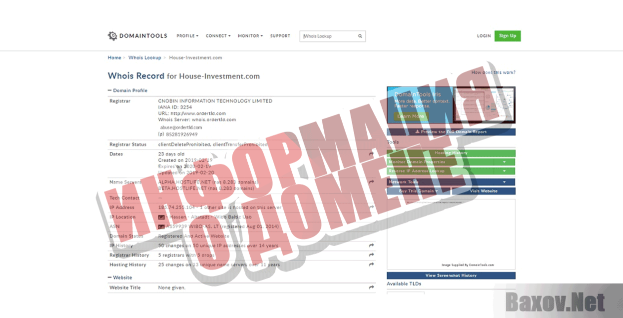 House-Investment Информация о домене