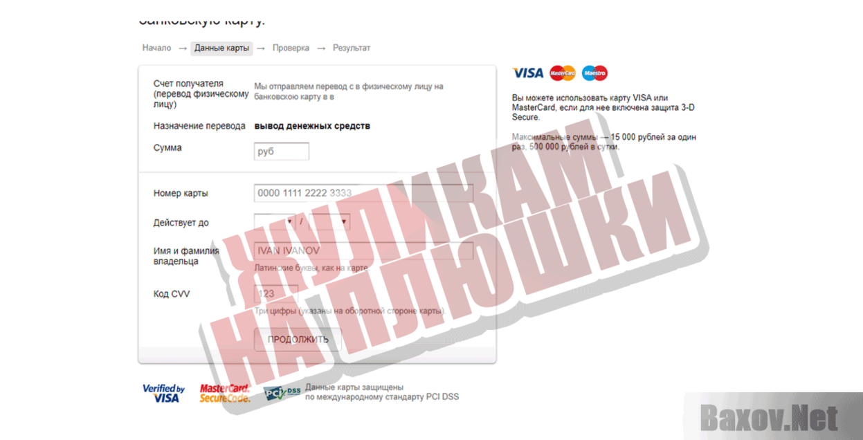 VISA Pay Жуликам на плюшки