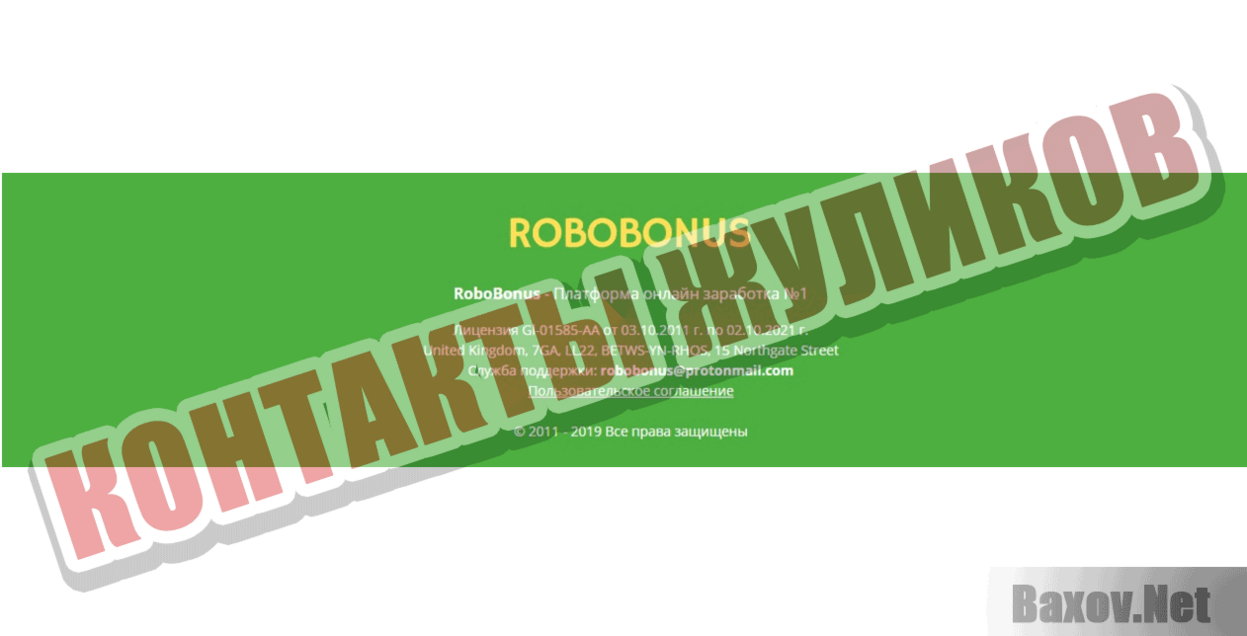 RoboBonus Контакты жуликов