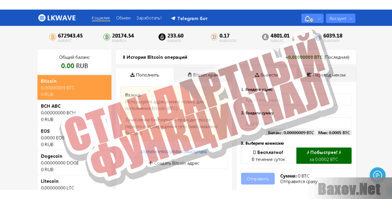 LKWAVE Стандартный функционал