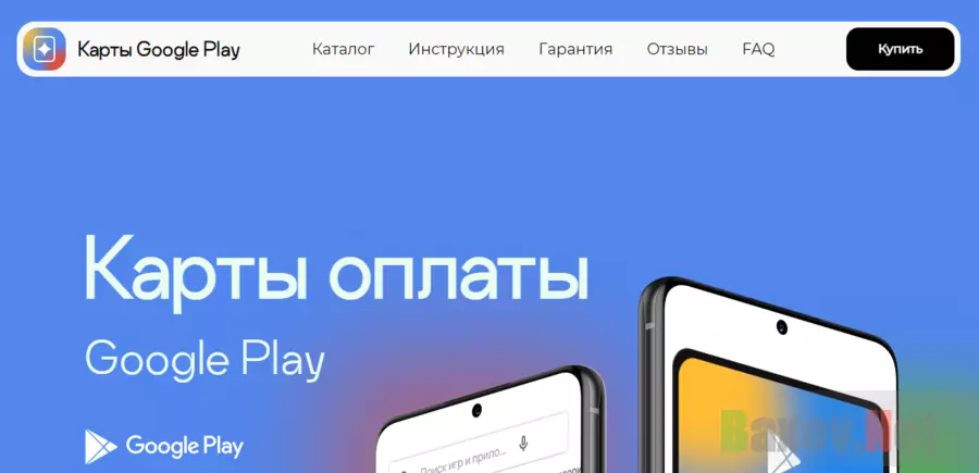 липовый сайт с картами оплаты Google